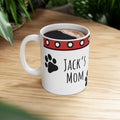Personalized Dog Mom Ceramic Mug — Custom Pet Name Paw Print Coffee Cup (11oz/15oz)