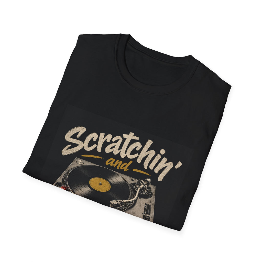 Scratchin' and Survivin' Turntable Shirt | DJ Record Player Tee