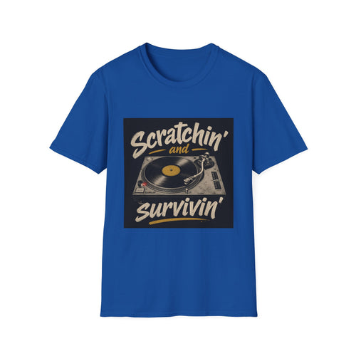 Scratchin' and Survivin' Turntable Shirt | DJ Record Player Tee