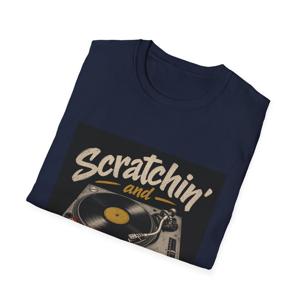Scratchin' and Survivin' Turntable Shirt | DJ Record Player Tee
